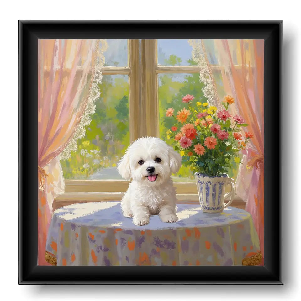 Windowsill Pet Oil Painting S2