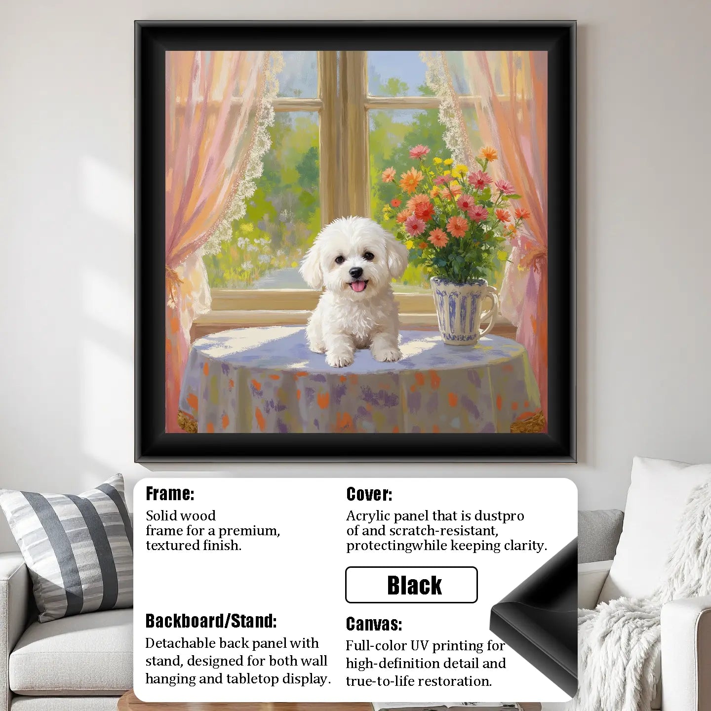 Windowsill Pet Oil Painting S2