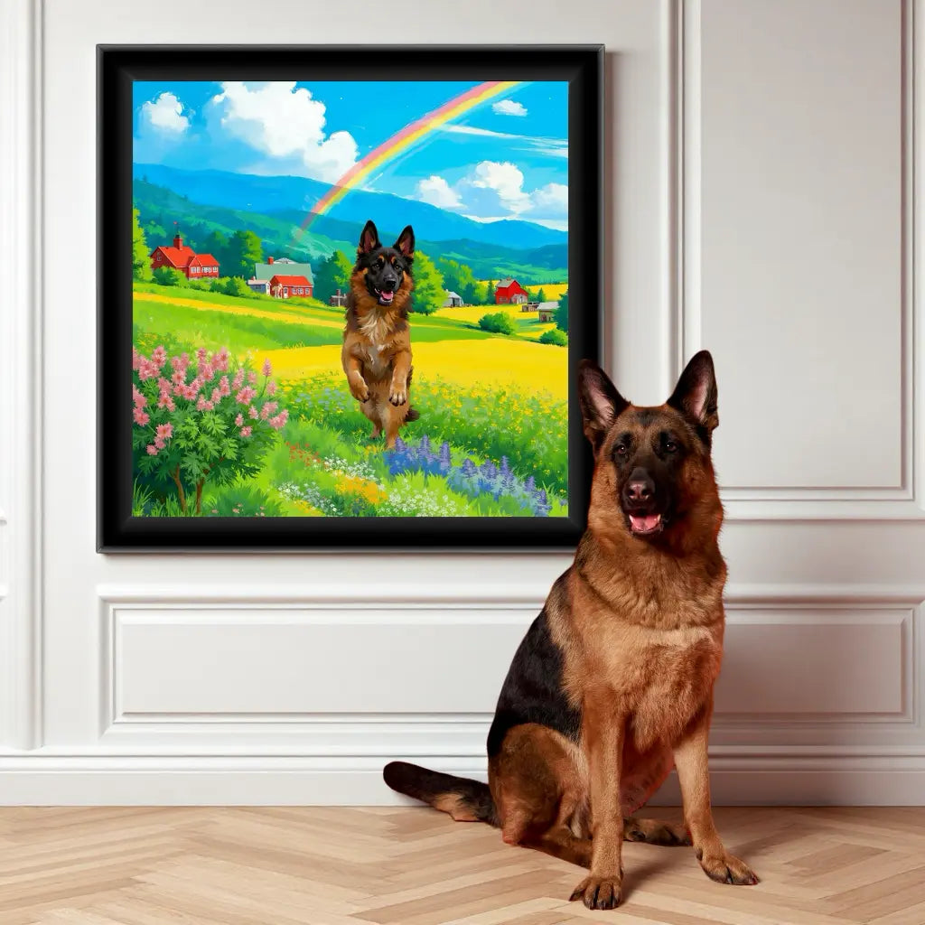 Rainbow Meadow Pet Portrait