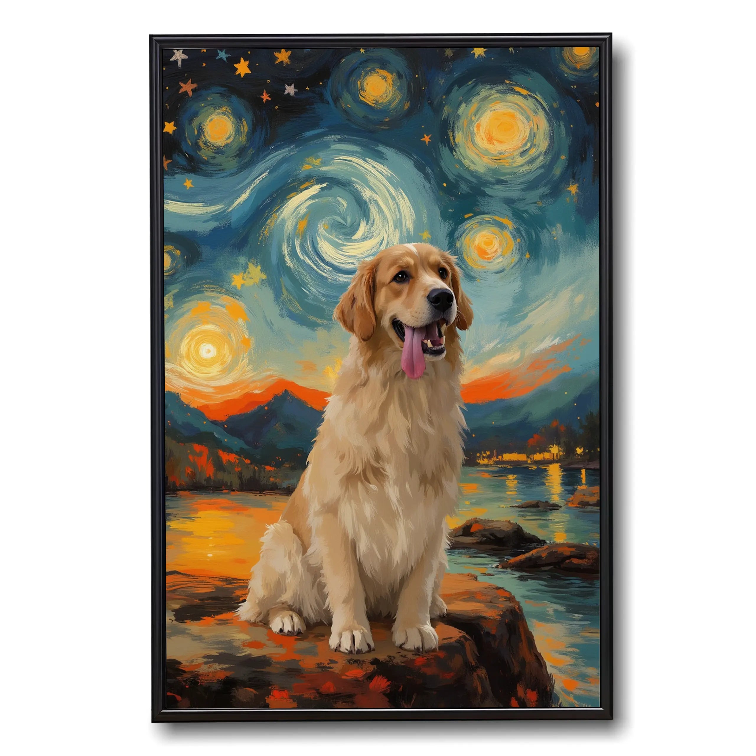 Starry Sky Pet Oil Painting