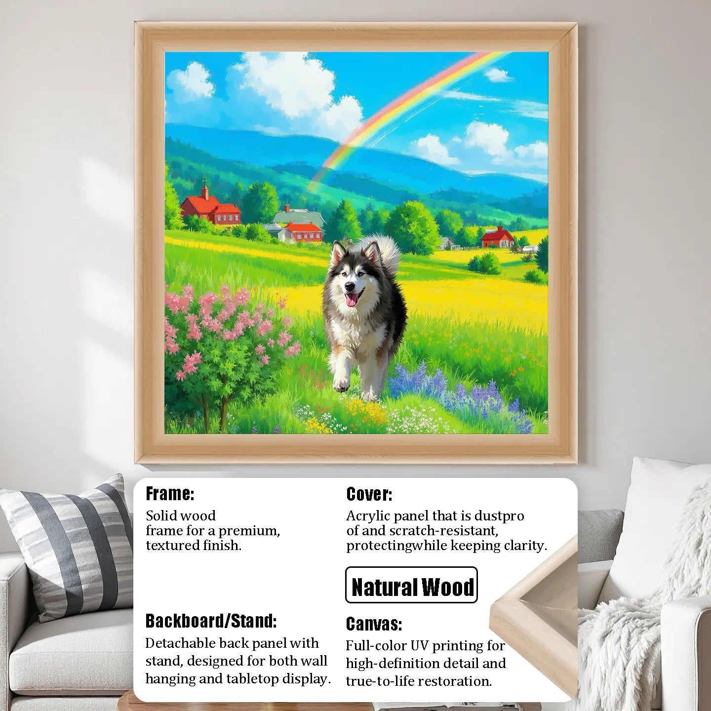 Rainbow Meadow Pet Portrait