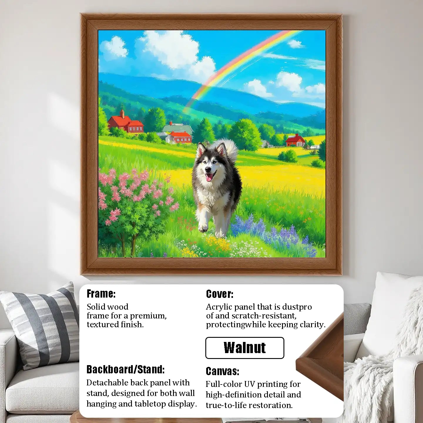 Rainbow Meadow Pet Portrait