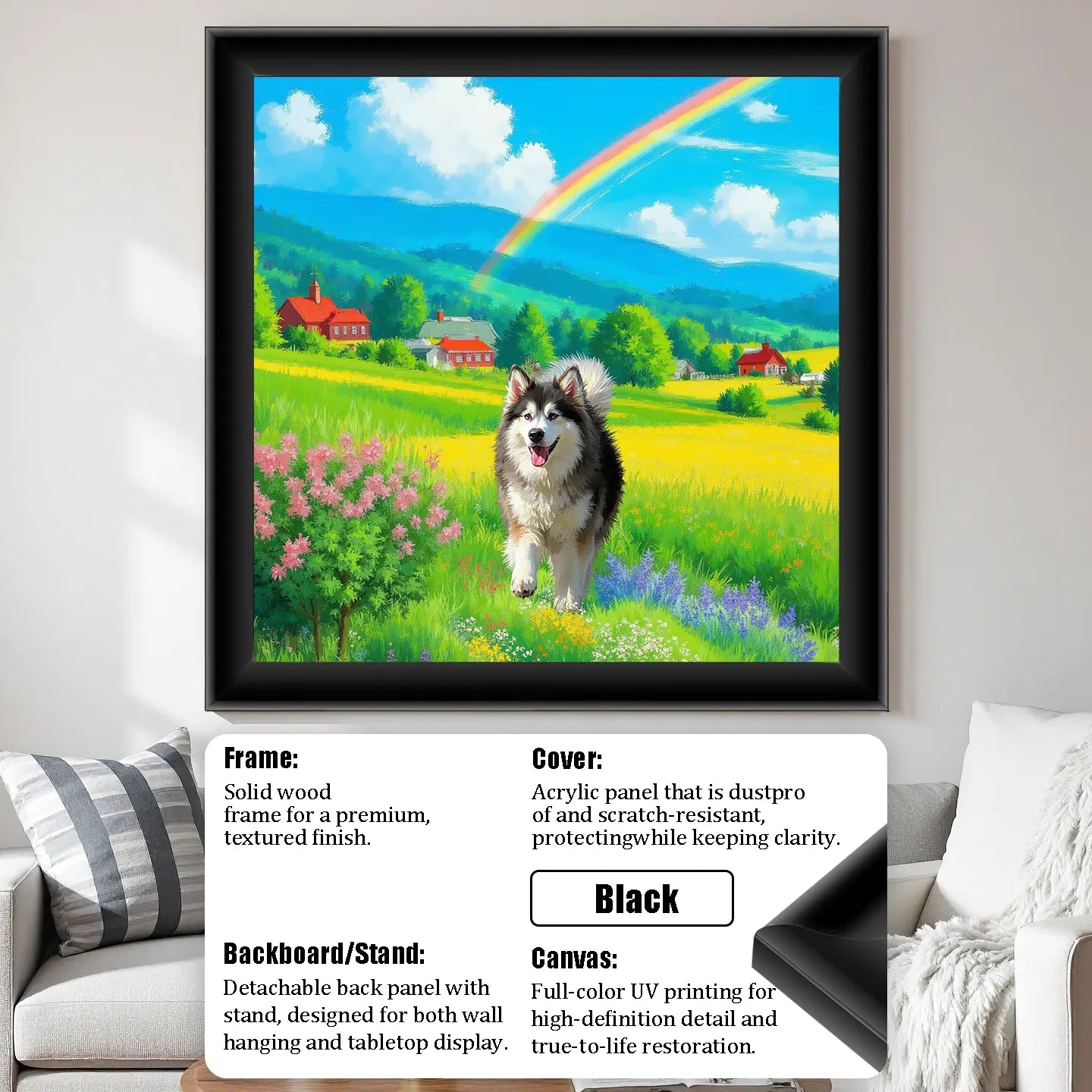 Rainbow Meadow Pet Portrait