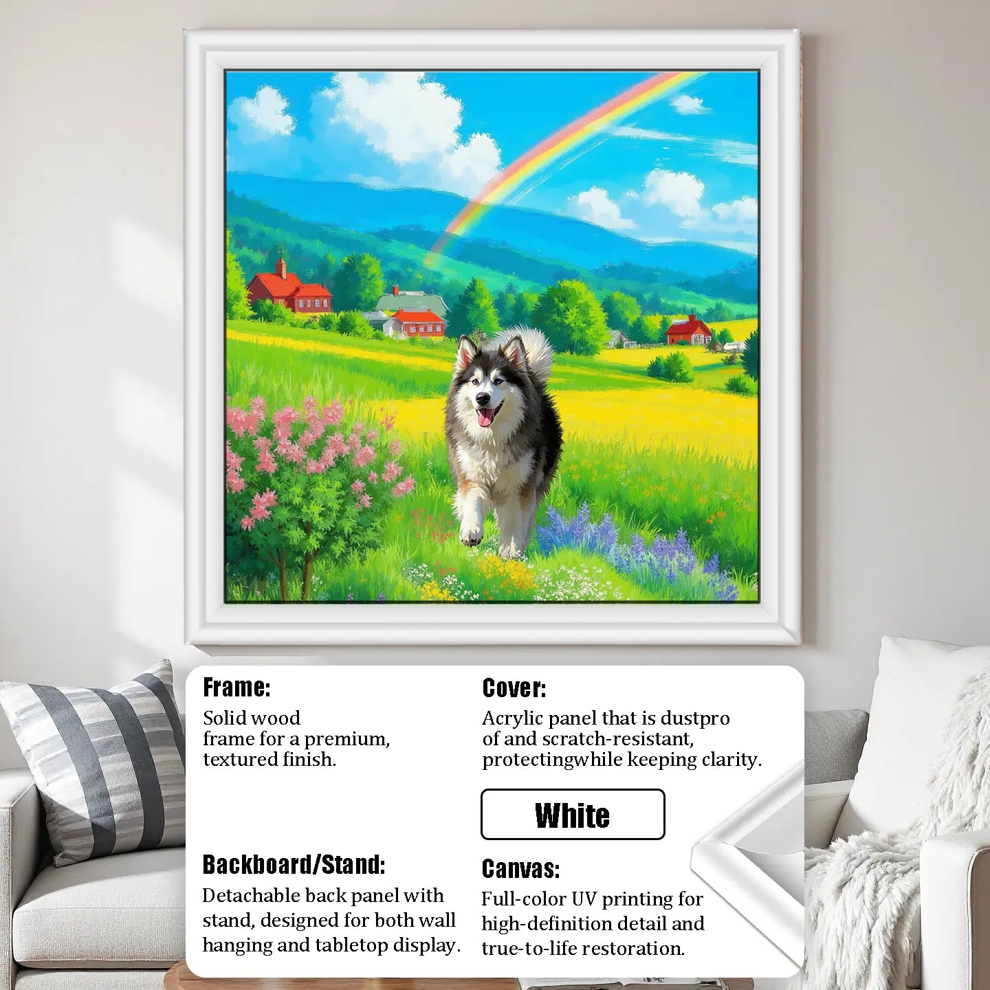 Rainbow Meadow Pet Portrait