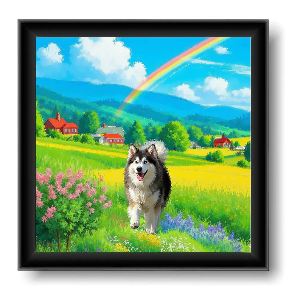 Rainbow Meadow Pet Portrait