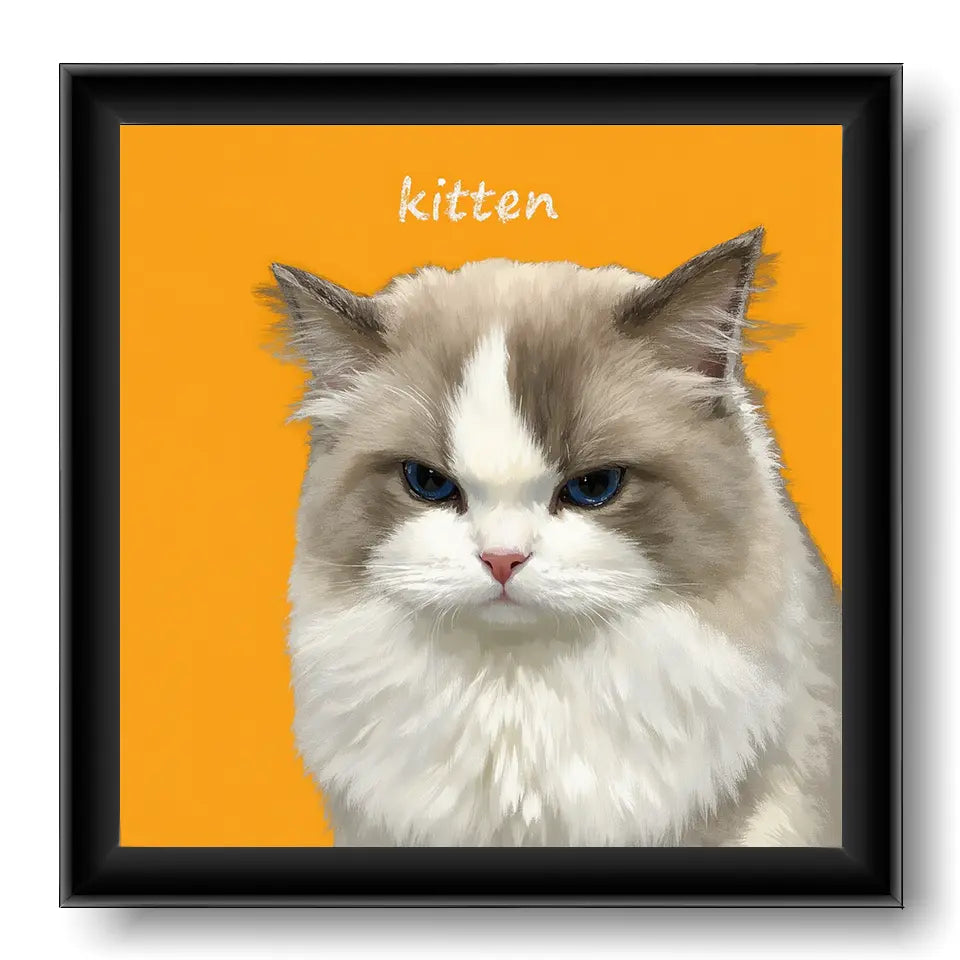 Yellow Hand Drawn Pet Portrait